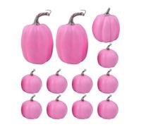 Decorative Pumpkins - 12 Piece Artificial Pumpkin Set | Fall Harvest Decor | 12 Piece Artificial Pumpkin Set with Realistic Mini Designs, Autumn Harvest Ornaments for Thanksgiving, Halloween, Tabletops