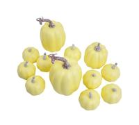 Decorative Pumpkins - 12 Piece Artificial Pumpkin Set | Fall Harvest Decor | 12 Piece Artificial Pumpkin Set with Realistic Mini Designs, Autumn Harvest Ornaments for Thanksgiving, Halloween, Tabletops