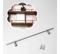 Decorative Shelf Rails with Rod/ 2 Posts/Screws, Metal Shelf Guard Rail 8 10 12 14 16 24 36 in, Customizable Long Round Tube Railing for Cabinet(Grey,26in/66cm)