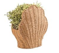 Decorative Shell Design Woven Basket - Aesthetic Storage Baskets | Boho Decor Organizing Bins | Living Room Bedroom Nursery Toy Storage Basket for Towels Plants Books Snacks Desktop Creative Idea