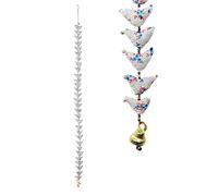 Decorative Single Door Hanging 30 Fabric Birds Tota String with Bell for Indian Traditional Festival Decoration for Bohemian Interior Home Wall Temple Bedroom Kid Room Home Decor(Size:-48"/2")(White)