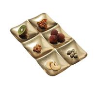 Decorative Snack Platter - Multi Grid Serving Plate for Living Room Dining Table Kitchen Buffet Events | Sturdy Resin with, Easy Cleaning Portable, Organizer for Bread Fruits Appetizers