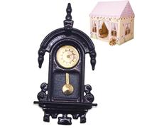 Decorative Timepiece Set, Mini Clock Accessory, 1.18x2.17 Inches Small Table with Elegant Detail Feature, Build, Retro Fancy Style Accent for Girls Family Playroom Use