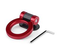Decorative Towing Hook | Universal Car Accessory with 4 Colors | Non - Destructive Adhesive Mount for Exterior Styling/Off - Road Look (Red)