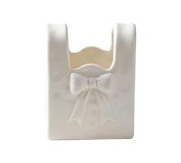 Decorative Vase, Ceramic Bowknot Display Stand Tabletop Decoration, Bag Flower Vase Brush Holder, For Home, Living Room, Bedroom, Mantel, Cafe, Office