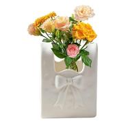 Decorative Vase - Modern Tabletop Flower Holder for Home Interior Styling | Ceramic Material with Smooth Matte Finish, Elegant Centerpiece Vase for Living Room Bedroom Shelf Desk Decor