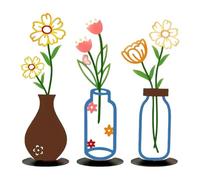 Decorative Vase Set - Modern Table Sculpture, Metal Art Accent with Hollow Design, Aesthetic Display Piece for Interior Styling, Home Ornament Collection Contemporary Look, Room Centerpiece Use