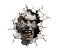 Decorative Wall Breaking Face Clings - Halloween Wall Stickers | Funny Wind