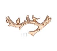 Decorative Wall Hook | Bird on Branch 3D Design for Towels/Coats/Hats | Golden Synthetic Material Hook for Kitchen/Bathroom/Cafe | Rustproof & Water - (Medium size (38cm))