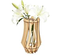 Decorative Wood Vase - Puzzle Floral Display, Bouquet Arrangement with Craft Piece Natural Finish, Modular Design, Table Centerpiece, Sculptural Holder for Enhancing Home and Event Styling