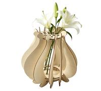 Decorative Wood Vase - Puzzle Floral Display, Bouquet Arrangement with Craft Piece Natural Finish, Modular Design, Table Centerpiece, Sculptural Holder for Enhancing Home and Event Styling
