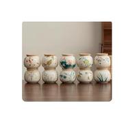 Decorativo 10 botes de té pintados a mano, de cerámica, for el hogar, pequeños y portátiles. Contenedor