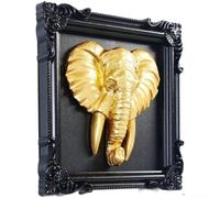Decorativo 3D León Oro Resina Negra Decorativo 3D León Oro(Elephant Head)