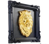 Decorativo 3D León Oro Resina Negra Decorativo 3D León Oro(Lion)