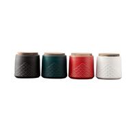 Decorativo 4 botes de té de cerámica con tapa de madera, for cocina china, sellados y de uso doméstico. Contenedor