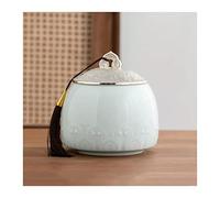 Decorativo Bote de almacenamiento de té de hojas sueltas de porcelana de estilo chino vintage con tapa plateada y borlas Frascos de almacenamiento de té Latas de té tradicionales Latas Caddy de té for