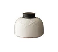 Decorativo Bote de té de cerámica de árbol de pino en relieve, tarro de almacenamiento sellado, tarro vacío de porcelana blanca china for el hogar, pequeño Contenedor