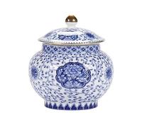 Decorativo Bote de té de hojas sueltas de celadón Vintage, tarro de almacenamiento de cerámica sellado for el hogar, decoración multifuncional de porcelana Contenedor