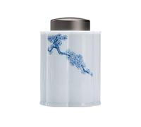 Decorativo Bote de té de pino chino pintado a mano, tarro de almacenamiento for el hogar, tarro sellado de doble tapa, tarro de azúcar de cerámica Contenedor