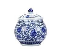 Decorativo Bote de té de porcelana de celadón chino Vintage, tarro sellado de cerámica, recipiente de almacenamiento grande for el hogar, caja de té Contenedor