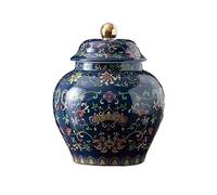 Decorativo Bote de té esmaltado clásico de lujo, tarro de sellado de té negro grande de cerámica, té verde, tarro de almacenamiento for el hogar Contenedor(Blue)