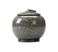 Decorativo Cambio de horno Bote de té Cerámica Almacenamiento medio Sellado Té verde negro Bote de té de hojas sueltas Juego de té fresco Contenedor(Yellow)