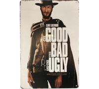 Decorativo Chapa De Metal Clint Eastwood El Bueno, El Malo Y El Feo Estaño