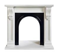 Decorativo Chimenea arqueada de madera maciza abedul, repisa chimenea decorativa tradicional