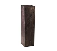 DECORATIVO Columna rústica de madera hecha a mano para flores, figuras o velas, estable y duradera, color negro, 110 x 30 x 30 cm