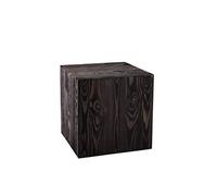DECORATIVO Columna rústica de madera hecha a mano para flores, figuras o velas, estable y duradera, color negro, 30 x 30 x 30 cm