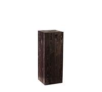 DECORATIVO Columna rústica de madera hecha a mano para flores, figuras o velas, estable y duradera, color negro, 80 x 30 x 30 cm