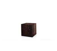 DECORATIVO Columna rústica de madera hecha a mano para flores, figuras o velas, estable y duradera, color negro, 40 x 40 x 40 cm