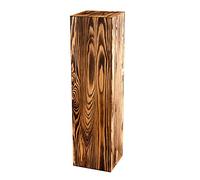 DECORATIVO Columna rústica de madera para flores o velas, hecha a mano, estable y duradera, color nogal, 75 x 20 x 20 cm