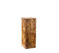 DECORATIVO Columna rústica de madera para flores o velas, hecha a mano, estable y duradera, color nogal, 80 x 30 x 30 cm