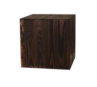 DECORATIVO Columna rústica de madera para flores o velas, modna decoración para salón, hecha a mano, estable y duradera, color nogal oscuro, 30 x 30 x 30 cm