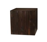 DECORATIVO Columna rústica de madera para flores o velas, modna decoración para salón, hecha a mano, estable y duradera, color nogal oscuro, 40 x 40 x 40 cm