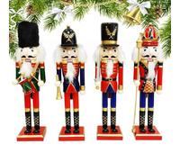 Decorativo de Cascanueces Navideño 4 Piezas de Figuras Coleccionables | Figuritas Cascanueces Decorativas Para Salón Sala Hogar Interior Chimenea Estantería Repisa Dormitorio Modelo B