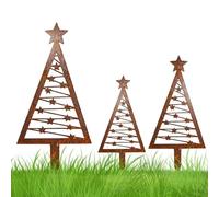 Decorativo de jardín, vintage resistente a la intemperie - Decorativo con forma de árbol de Navidad de metal - Para Casal rústico, césped, patio, porche, temporada de invierno
