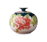 Decorativo Flores de tracción pintadas a mano que representan el recipiente de té dorado Almacenamiento de recipientes de sellado de cerámica Recipiente de té de Kung Fu Frasco de té Recipientes vacío