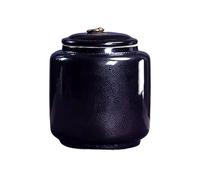 Decorativo Horno Retro chino, cambio de esmalte, almacén de té de hojas sueltas, tarro de almacenamiento sellado grande, porcelana decorativa Contenedor(Negro)