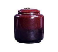Decorativo Horno Retro chino, cambio de esmalte, almacén de té de hojas sueltas, tarro de almacenamiento sellado grande, porcelana decorativa Contenedor(Red)
