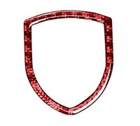 Decorativo Interior Marco Decorativo con Logotipo Central para Volante, Pegatinas De Fibra De Carbono para Coche para Macan 2014-2021, Accesorios Interiores Interior Automóvil(Rojo)