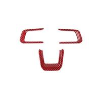 Decorativo Interior Pegatinas Embellecedoras De Cubierta Decorativa Para Volante De Coche, Grano Fibra Carbono Para Ford Para Mustang 2024 2025 Up Interior Interior Coche(Red Carbon Fiber)