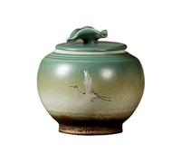 Decorativo Jingdezhen-bote de té con patrón de grulla pintado a mano, botes de té de cerámica de alta gama, pequeños botes sellados Contenedor