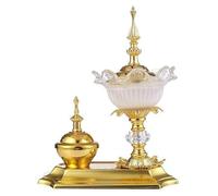 Decorativo Juego de Quemador Incienso Dorado, Metal árabe Lux y Tarro Especias, Cono for Yoga, aromaterapia SPA, decoración Oficina hogar Porta Incienso(Blanco)