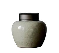 Decorativo Lata de té de estilo retro chino, recipiente for almacenar té, lata con tapas dobles herméticas, tarros de porcelana for té, 500 ml Contenedor