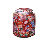 Decorativo Lata de té suelta de cerámica con diseño rojo Retro chino Contenedor
