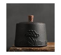 Decorativo Lata de té suelta de cerámica rugosa retro, lata de té ... Contenedor(Red,Pequeño)