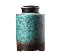 Decorativo Latas de té selladas de cerámica Contenedores de almacenamiento de alimentos for el hogar Tarro de almacenamiento de azúcar, Recipiente for té con superficie esmaltada en horno agrietado de