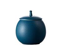 Decorativo Mini bote de té portátil de porcelana for té suelto, bote de té de cerámica mate con tapa sellada, 210 ml Contenedor(Blue)